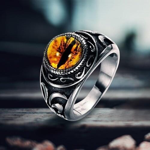 Vintage Dragon Claw Evil Eye Ring Domineering Fashion Mens Jewelry