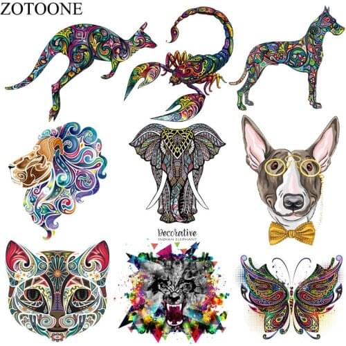 ZOTOONE Iron-On Transfers Variegated Butterfly Animal Print On T-Shirt DIY Accessory Washable Clothes Decoration Sticker Patches