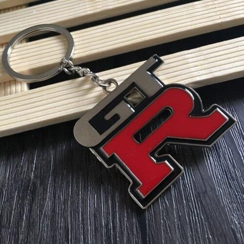 1Pcs Zinc Alloy Grill Key Chain Keychain Metal Chrome Ring For Nissan GTR