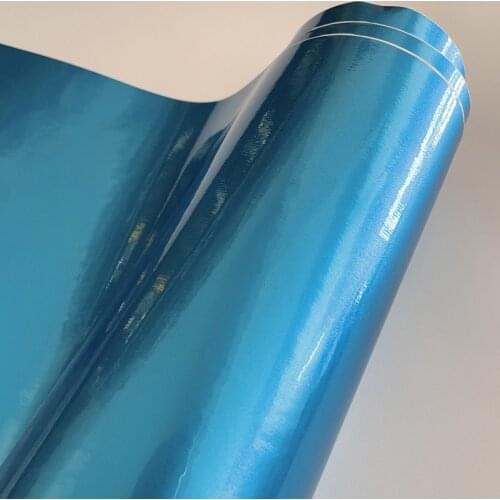 10/20/30/40/50x152cm Gloss Metallic Light Blue Vinyl With Air Release Film Candy Gloss Car Wrap Foil Sticker