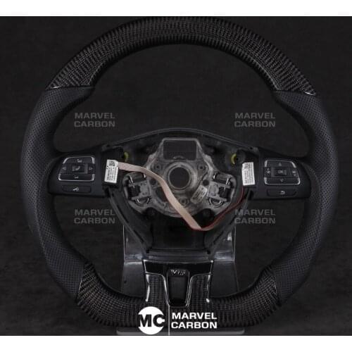 100% REAL CARBON FIBER STEERING WHEEL COMPATIBLE WITH VW GTI