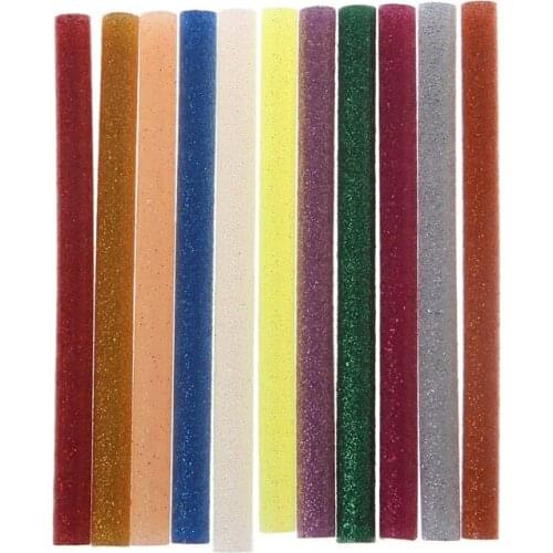 11pcs Hot Melt Glue Stick Mix Color Glitter Viscosity DIY Craft Toy Repair Tools