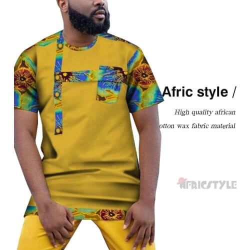 2020 African mens top African t-shirt African mens clothing Nice African t - shirt Dashiki Clothing Short Sleeve WYN1123