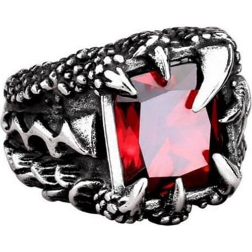 2020 Men Vintage Dragon Claw Shape Cubic Zirconia Inlaid Ring Party Prop Jewelry Mens accesories ring for men кольцо мужское