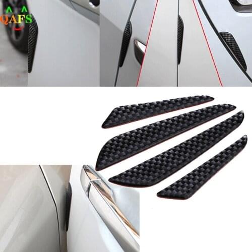 4Pcs/Set Carbon Fiber Car Door Edge Guard Strip Scratch Protector Anti-collision Trim Door Edge Guard Stickers