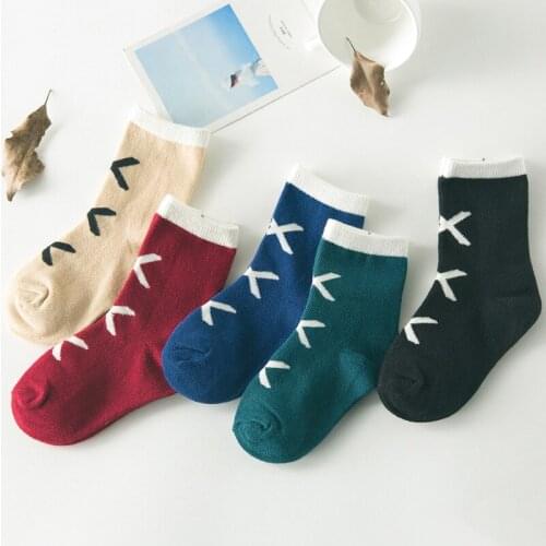 5pairs / lot 2016 spring /autumn new High-quality cotton Korean style children socks 1-9 year boys / girls socks kids socks
