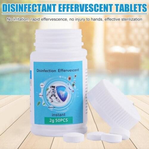 50PCS Chlorine Disinfection Effervescent Tablets Aquarium Swimming Pool Multi-purpose Sterilization Disinfection Cleaning Tool