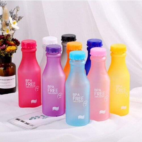 550ML Candy Color BPA Free Water Bottles Leak-proof Drinking Cup Kettle Outdoor Sports Water Bottle for Travel Running Camping