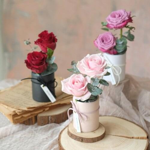 6*8Cm Mini Round Floral Boxes Women Florist Bouquet Flower Packaging Box Girlfriends Wedding Packaging Paper Gifts Storage Case