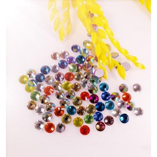 Free shipping! 2018 New Product flat bottomed water drill 3D nail color Super Glitter manicure SS3-SS30(1.3MM-6MM)