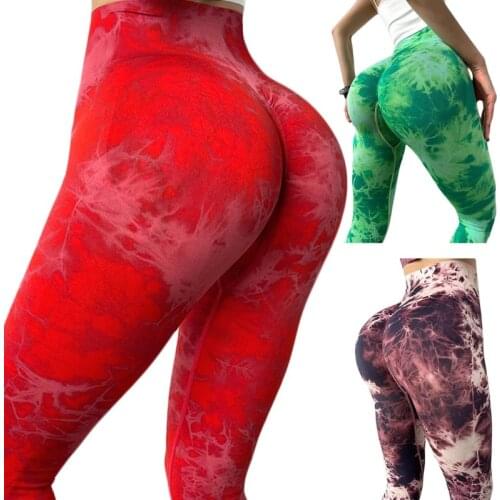 Seamless Yoga Leggings High Waist Printed Gym Sport Pants Women Sexy Workout Running Fitness Booty Scrunch Tight M17A