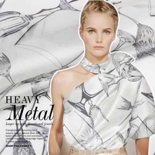 Digital inkjet silk organza yarn fabric breathable silk fabric for dress tulle fabric crisp clothing shirt silk fabric cloth