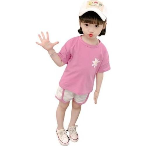 New Fashion Summer Baby Girl Clothes Cute Children Cotton T-Shirt Shorts 2Pcs/Sets Toddler Casual Sports Costume Kids Tracksuits