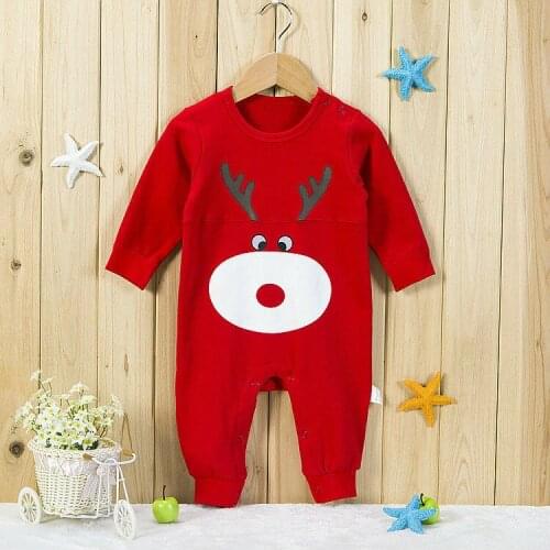 Baby cotton long sleeve long climb clothes 0-2 years old baby Siamese clothes Neonatal conjoined clothes age season