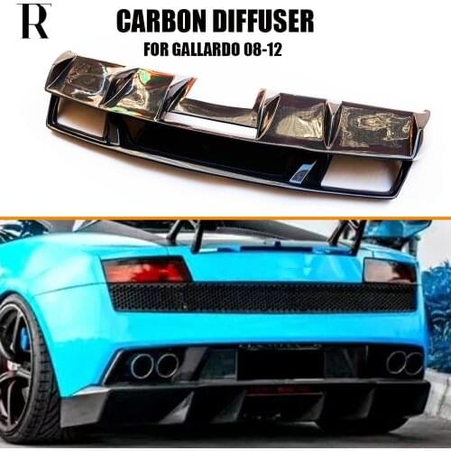 Carbon Fiber D Style Rear Rear Bumper Diffuser Protector For Lamborghini Gallardo LP550 LP560 LP570