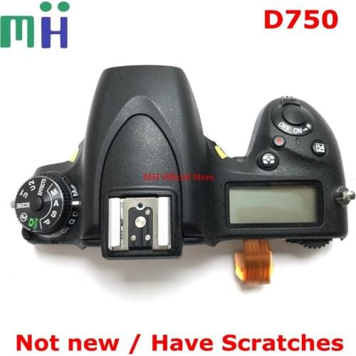 Second-hand For Nikon D750 Top Cover Shell Case Unit with Top Lcd Flash Board Flex cable Button Camera Repair Part Replacement