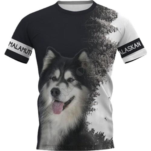 Alaskan Malamute Dog 3D Printed T Shirts Streetwear Summer Tops women For men Funny Dog Tshirts Short sleeve