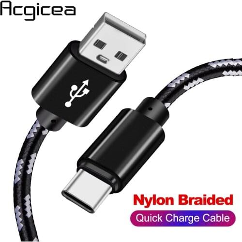 USB C Cable Type-C USB-C 0.25M 1M 2M 3M 2.4A Fast Charging Quick Charger For Samsung S10 S9 Huawei P30 P20 Xiaomi Phone Cables
