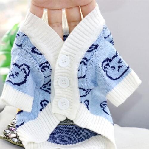 Dog Cardigan Coat Cat Puppy Pet Dog Sweater Knit AppareYorkshire Terrier Pomeranian Bichon Poodle Schnauzer Clothes