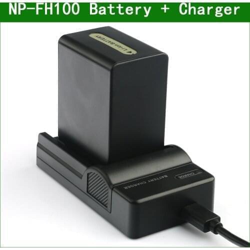 LANFULANG NP-FH100 NP FH100 Camera Digital Battery + Charger For Sony NP FH30 FH40 FH50 FH60 FH70 DCR SR35 SR42 SR45 SR82 SR85
