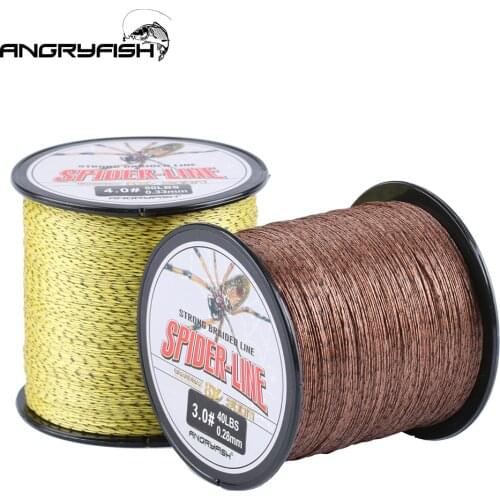Angryfish 8 Strands 300m PE Braided Fishing Line Camouflag Yellow and Brown 18LB-70LB