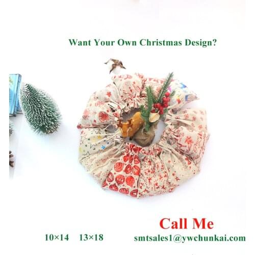 50Pcs/Lot 10X14 13X18 Christmas Gift Bag Candy Bling Bling Packing Pouch Santa Deer Star Bags Sachet Pouches Can Customized Logo