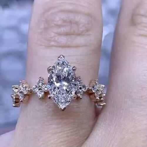 Milangirl Trendy Horse Eye Womens Rings Fashion Charm Banquet Engagement Wedding Rings for Girlfriends Birthday Gift Jewelry