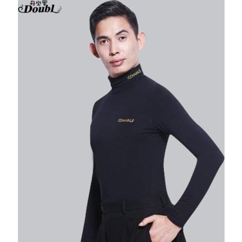 DOUBL Long Sleeve National Sandard Dance Dress Adult Jacket Ballroom New Male Latin Dance Training Clothes Samba Costume men