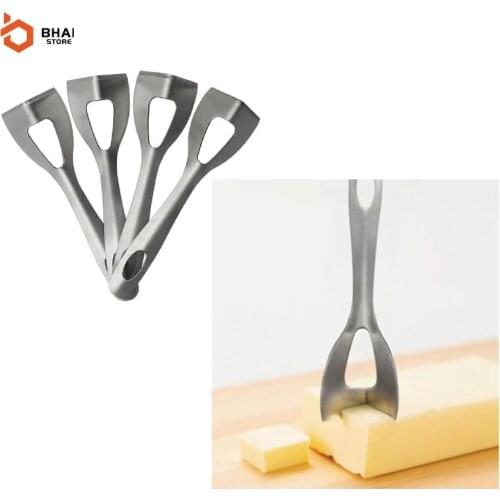 Silver Stainless Steel Cheese Knives Butter Cutter Baking Tools Cheese Slicer Four Corner Cutting Multi Kitchen Gadgets Accessor