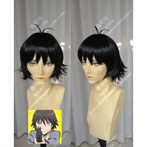Anime Assassination Classroom Isogai Yuuma Cosplay Wig Short Black Heat Resistant Synthetic Hair Wigs + Wig Cap