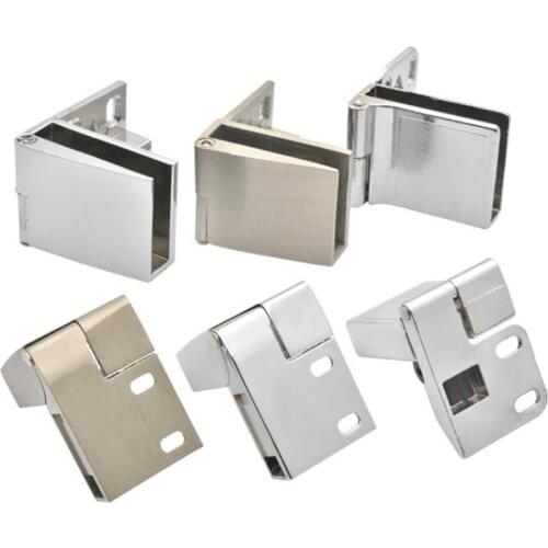 1Pair Glass Door Hinge Glass Cabinet Door Hinge Glass Wine Cabinet Hinge Glass Display Hinge Free Hole