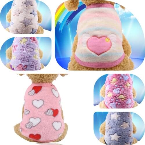 Dogs Plush Clothes Winter Warm Flannel Vest For Small Dogs Teddy Poodle Pug Soft Jumpsuit Pet Dog Pink Sweaters Cute Velvet Coat