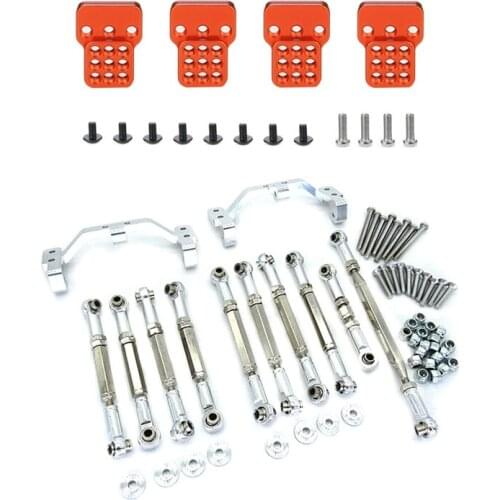 Adjustable Shock Absorber Bracket Extender Seat for WPL C14 C24 C34 C44 & Metal Pull Rod Steering Rod for MN D90 D91 D96