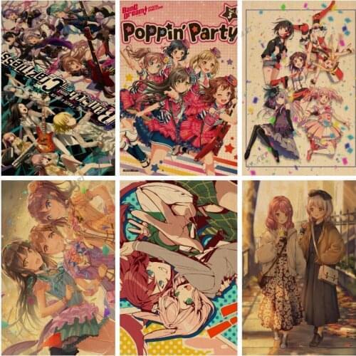 Retro BanG Dream! Girls Band Party! Canvas Art Posters Nursery Prints Painting Wall Picture Baby Room Decoration Japanese Anime