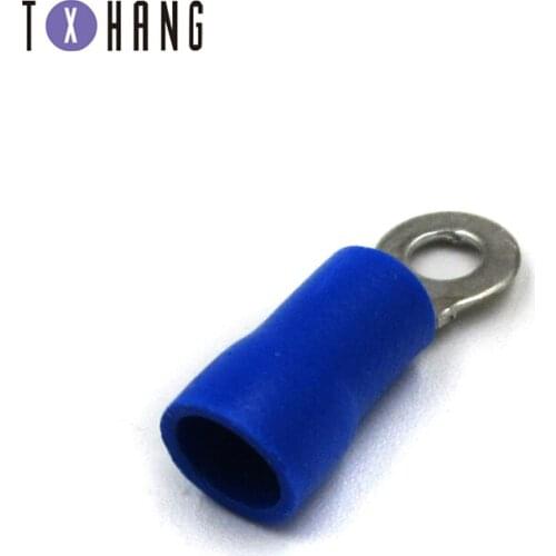 RV2-3 Blue 16-14AWG 1.5-2.5mm2 Insulated Ring Terminal Connector Cable Connecto Wire Connector 100PCS/Pack RV2.5-3 RVelectronics