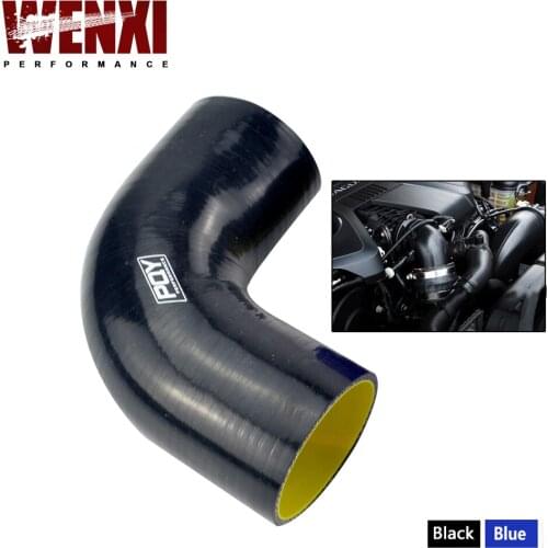 2.5" 63mm 90 Degree Elbow Silicone Hose Pipe Turbo Intake Blue&yellow / Black&yellow WX-SH9025-QY