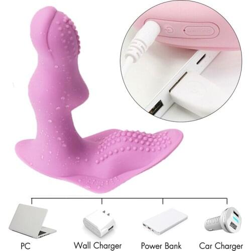 Wireless Remote Control Vibrator Panties Wearable Butterfly Dildo Vibrator for Women G-Spot Clitoris Stimulator Adult Sex Toys