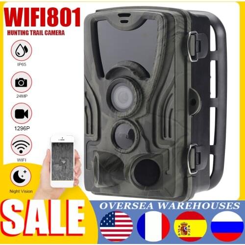 WiFi801/801Pro Hunting Trail Camera Low Glow Infrared Mini Portable 1296P HD Wireless Camcorder Waterproof Night Vision Camera