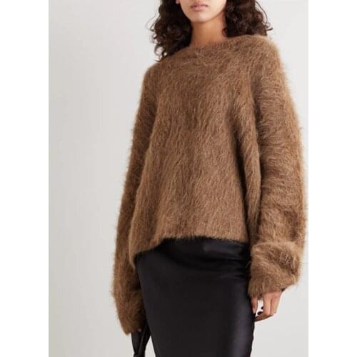 2021 Spring Women Knit Sweater O-neck Loose Long Sleeve Jumper