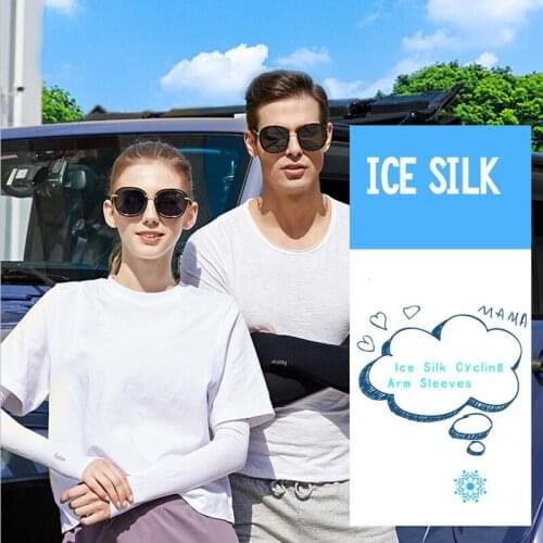 1 Pair Ice Silk Cycling Arm Sleeves Volleyball Running Golf Sun Elbow Sleeve Bicycle Camping Arm Warmers Basketball Oversleeve