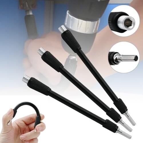 5Pcs Flex Flexible Bendable Extended Extension Magnetic Shaft Screwdriver Bit Holder Hex Drive Drill Bit Universal Extension Rod