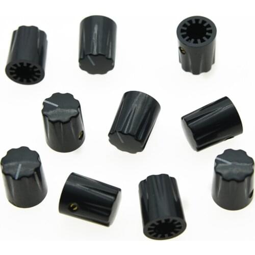 KAISH 10pcs Black Guitar Scalloped Edge Davies 1900H Style AMP Knob Effect Pedal Knobs