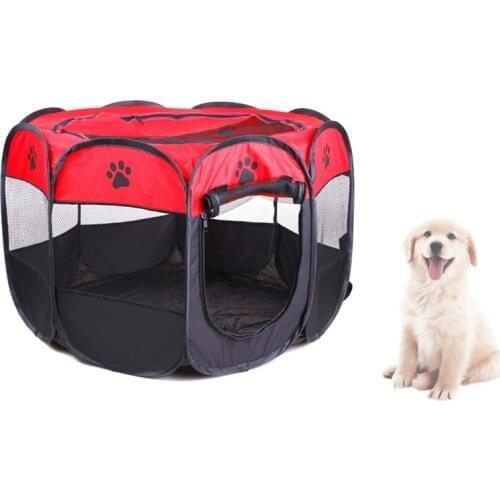10 Pcs Portable Foldable Pet Playpen Dog House Octagonal Cage Cats Tent Indoor/Outdoor Removable Mesh Shade Cover Wholesale E1