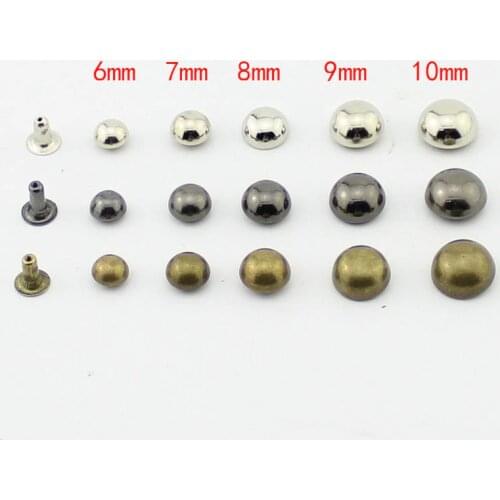 100sets/Lot Multiple Size Silver Bronze Gun-Black Round Mushroom Rivets For Leather Craft Tire Studs And Spikes For Clothing