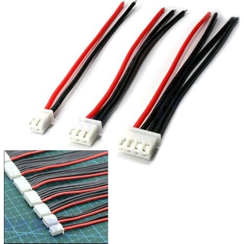 100pcs/lot 1-6S Lipo Battery Balance Charger Cable 10CM 2S 3S 4S 5S 6S 22AWG Cable Soft Silicon Wire Plug For IMAX B3 B6 Charger