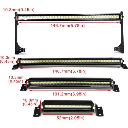 146.7mm 101.2mm 52mm For RC Car 1/10 Traxxas TRX4 90046 SCX10 Cherokee / Wrangler Roof Spotlight LED Light Bar Lamp