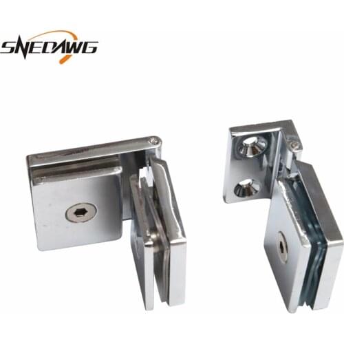 2pcs Zinc Alloy Glass Hinge Fit 5-8mm Thickness Showcase Glass Hinge Clip 90 Degree/180 Degree Display Cabinet Glass Hinge