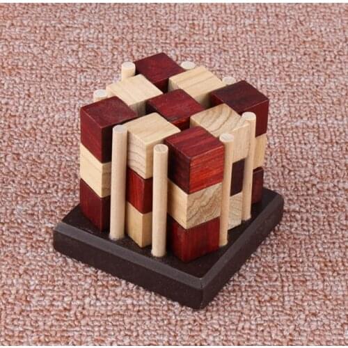 2020 New Wooden 3D Puzzle Mind Brain Teaser Puzzles Game Toys for Adults Kids