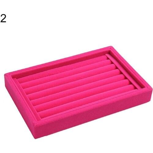 80% HOT SALES !!!Full Velvet Ring Earrings Display Tray Jewelry Storage Box Case Organizer Holder
