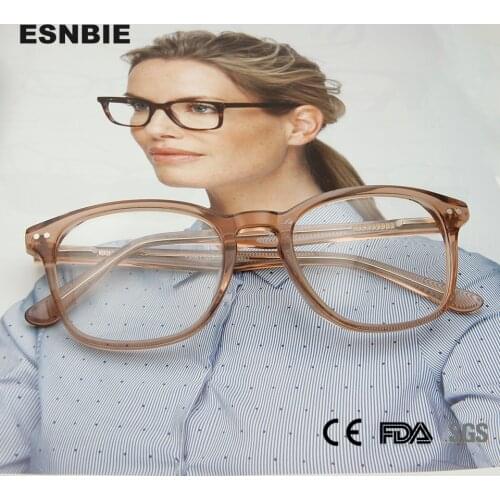 Acetate Transparent Glasses Frame Men Women Korean Eyewear Prescription Lens Vintage Glasses Clear Lens Woman Oculos De Grau
